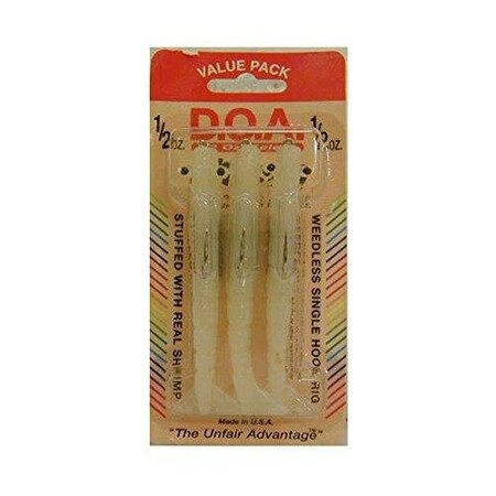 Doa Shrimp Lure, 4 12 Oz, Nite Glow, 3PK FSH4-3P-305